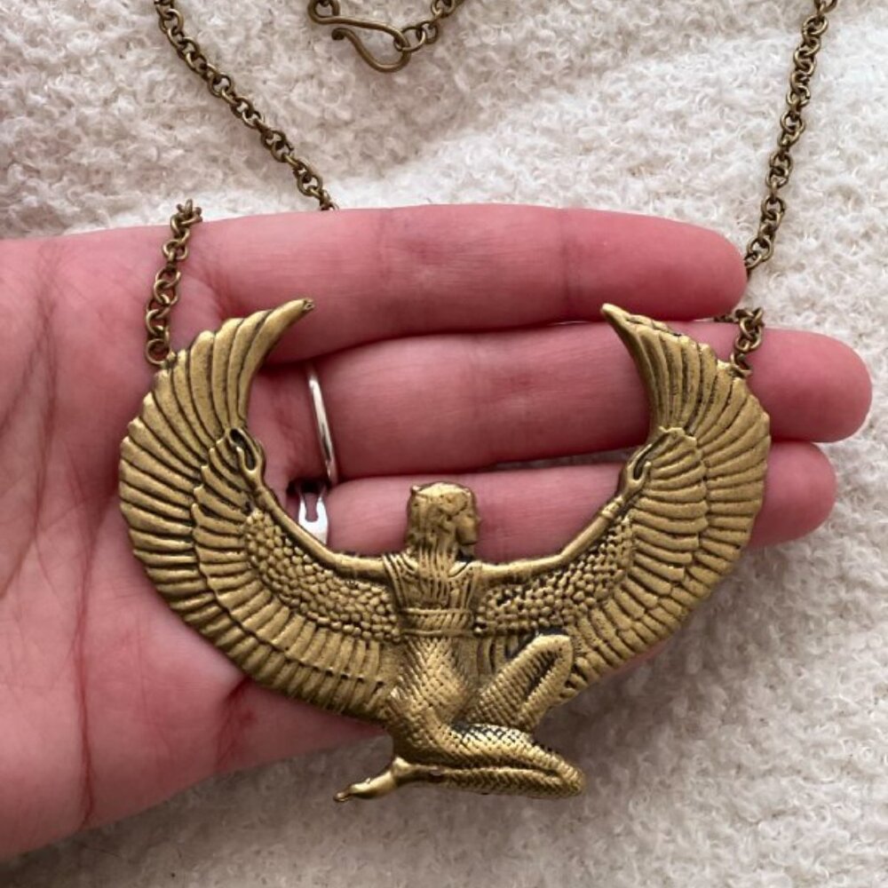 Isis Goddess Necklace Solid Brass - image 7